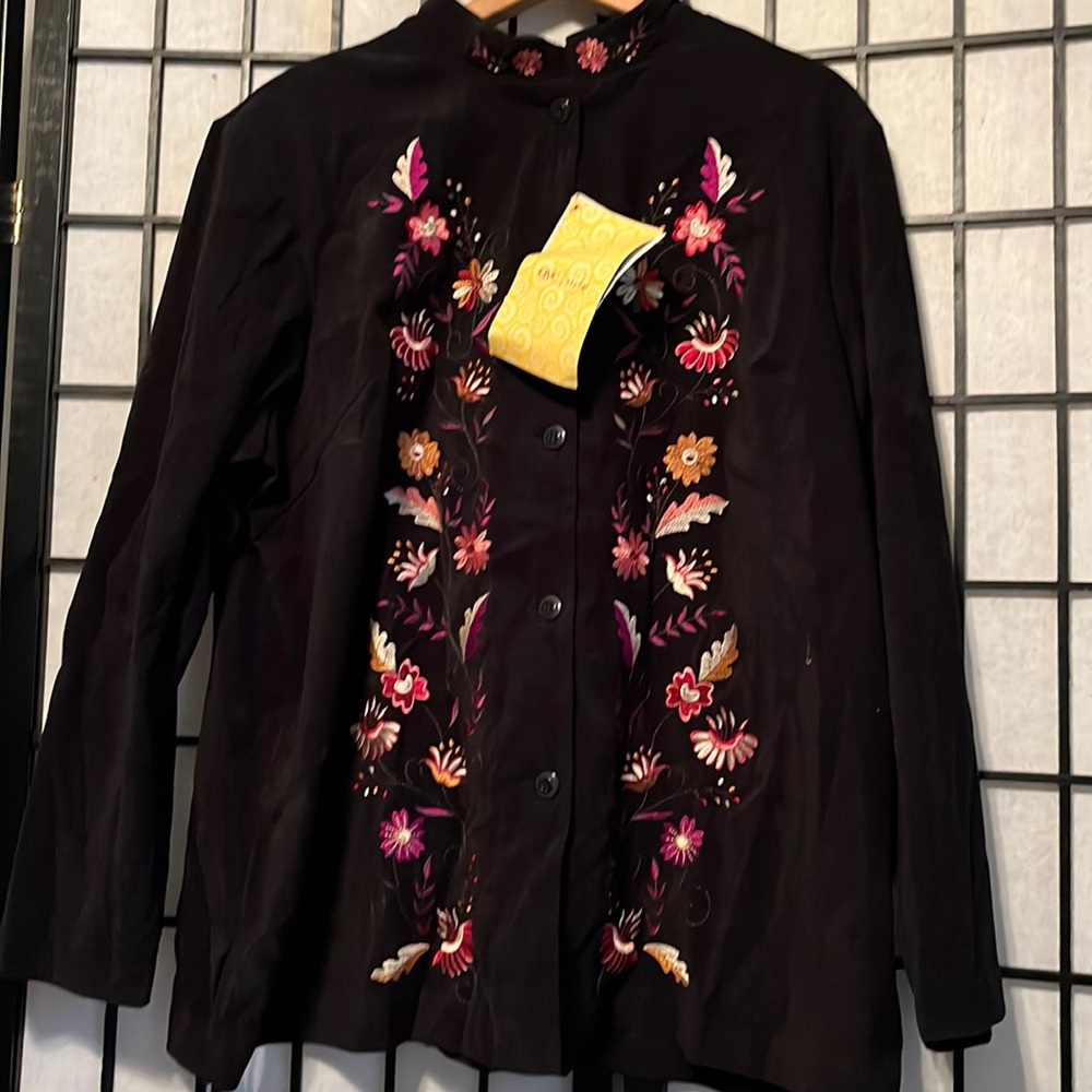 NWT Susan Graver QVC Embroidered Jacket Size 1X